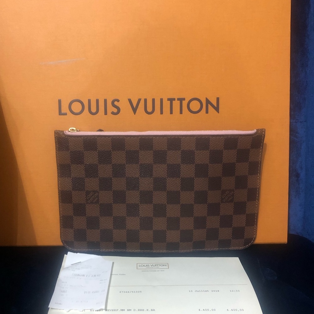 100% authentic, new Neverfull MM ebene pouchette.